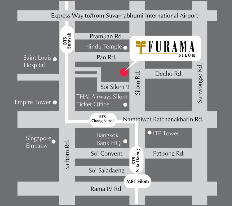 Location Map of Furama Silom, Bangkok