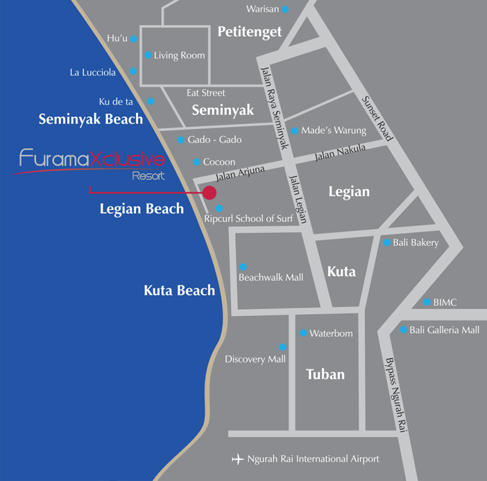 Location Map of Furama Villas and Spa Ubud