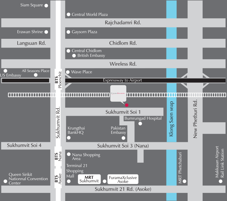 Location Map of FuramaXclusive Sukhumvit, Bangkok
