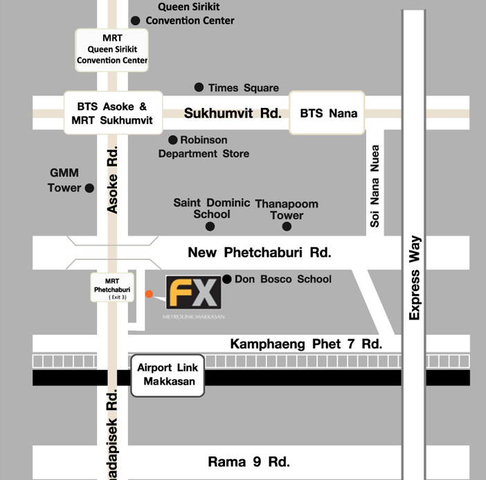 Location Map of FX Pattaya Hotel